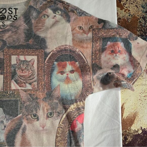 The Lost Gods Shirt Adult Small Cats All Over Print Short Sleeve Graphic Print - Picture 12 of 16